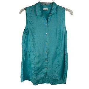 J. Jill Teal Button-Down Tank Top